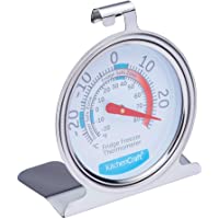 KitchenCraft Termómetro para Frigorífico y Congelador con Guía de Temperatura Mínima y Máxima- Acero Inoxidable